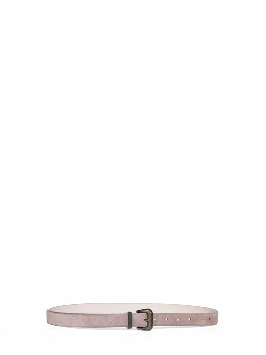 Light brown suede Shiny Loop belt