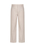 Beige techno poplin A-Line trousers with monili