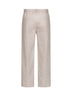 Beige techno poplin A-Line trousers with monili