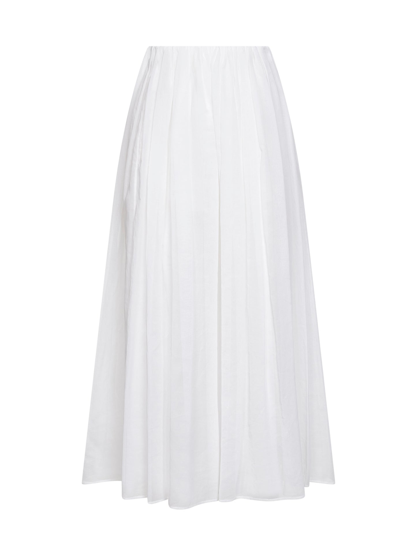 Gonna midi in organza di cotone bianco