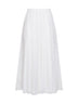 Gonna midi in organza di cotone bianco