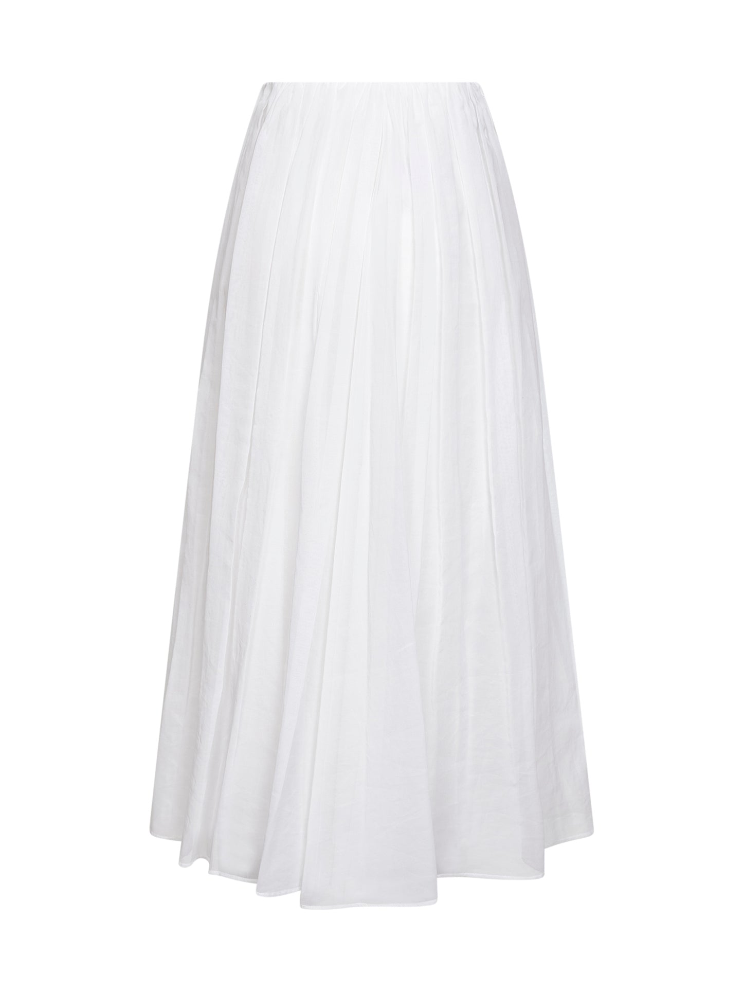 Gonna midi in organza di cotone bianco