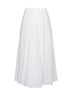 Gonna midi in organza di cotone bianco