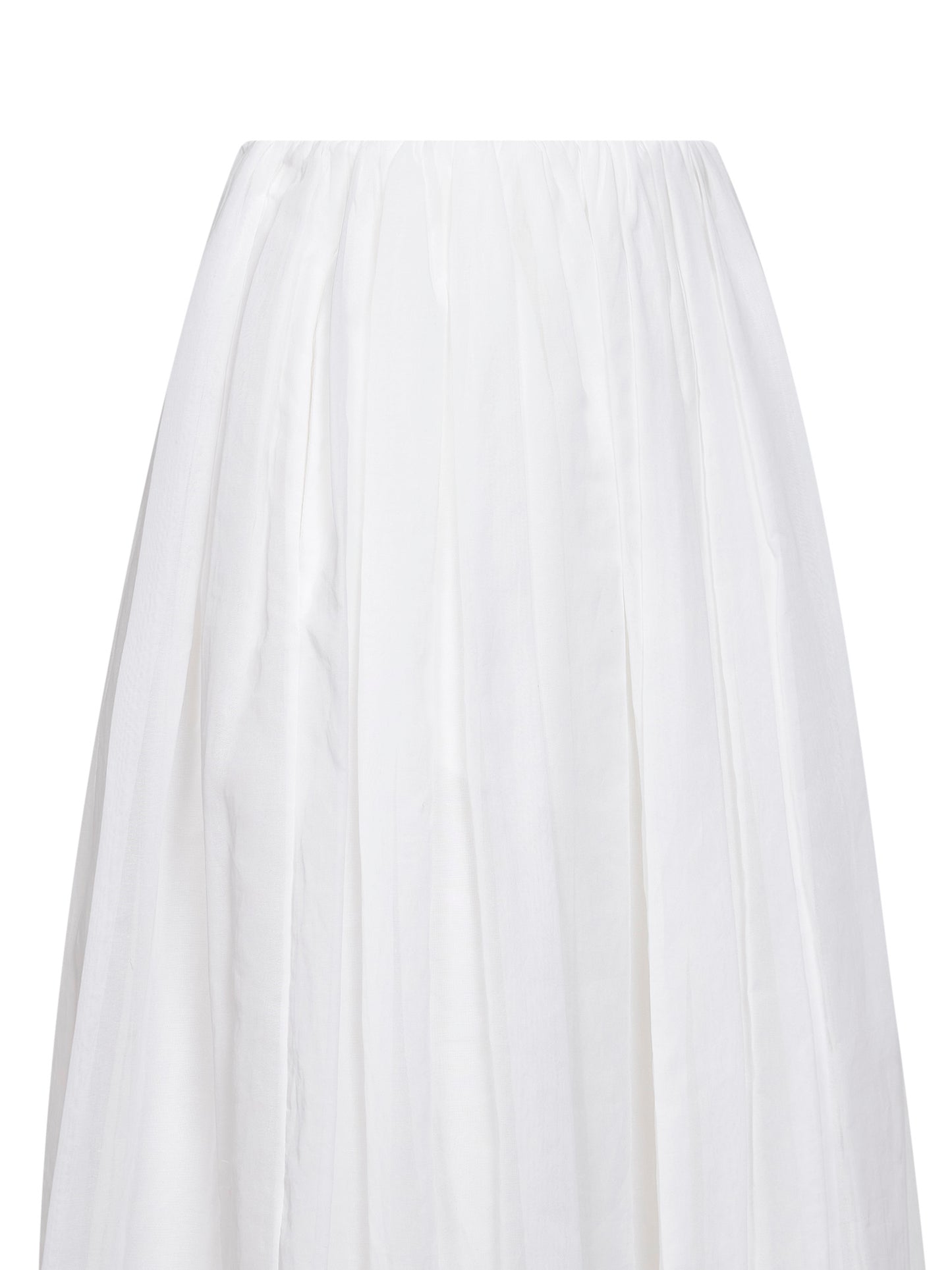 Gonna midi in organza di cotone bianco