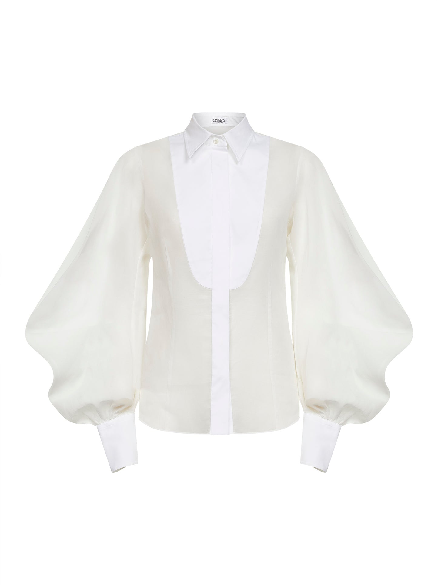 White cotton organza shirt