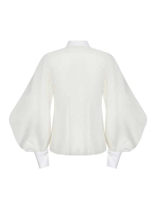 White cotton organza shirt