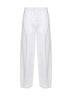 White organza Sartorial Track trousers with monili