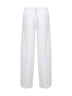 White organza Sartorial Track trousers with monili
