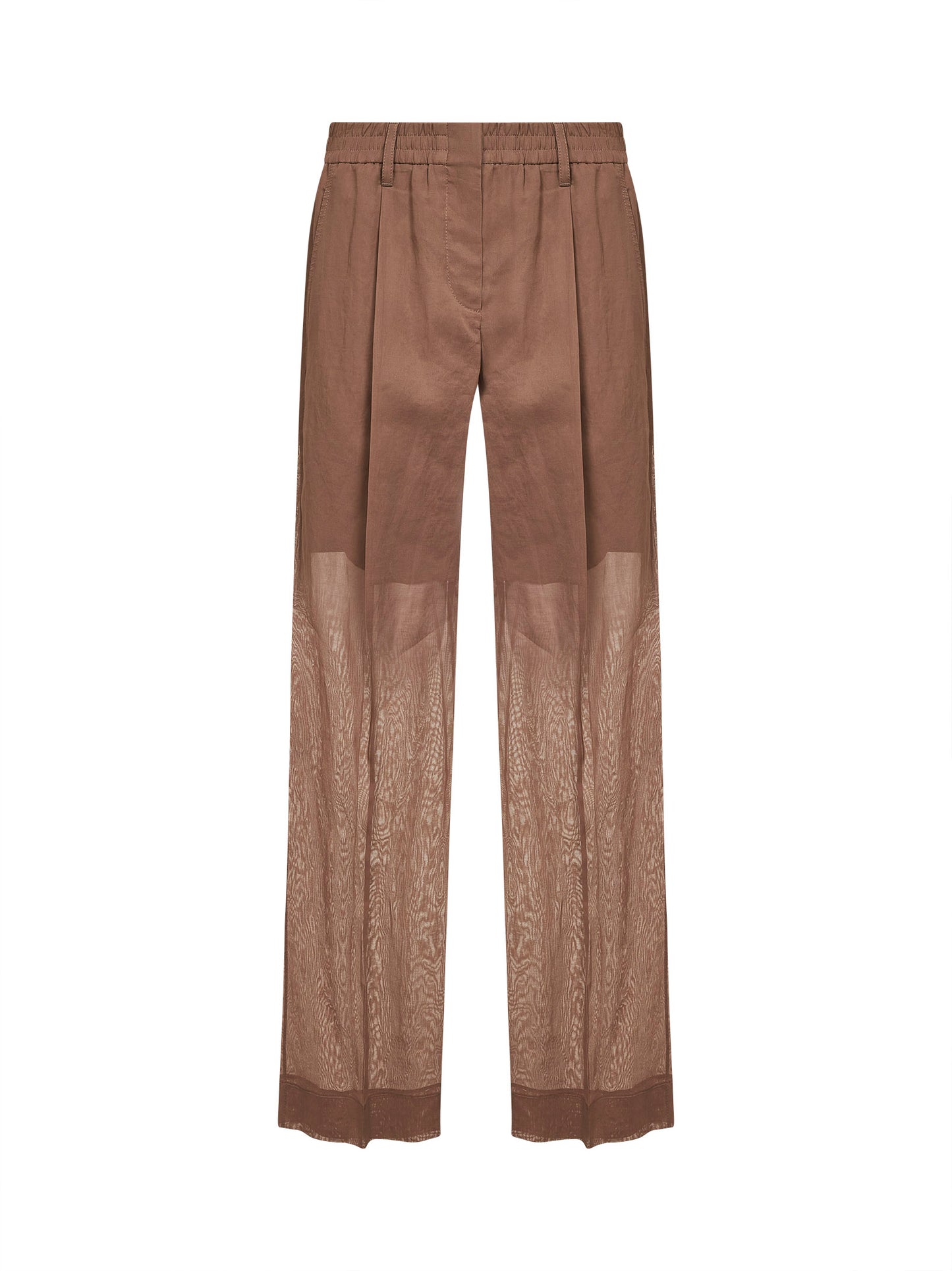 Sand organza Sartorial Track trousers with monili