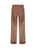 Sand organza Sartorial Track trousers with monili