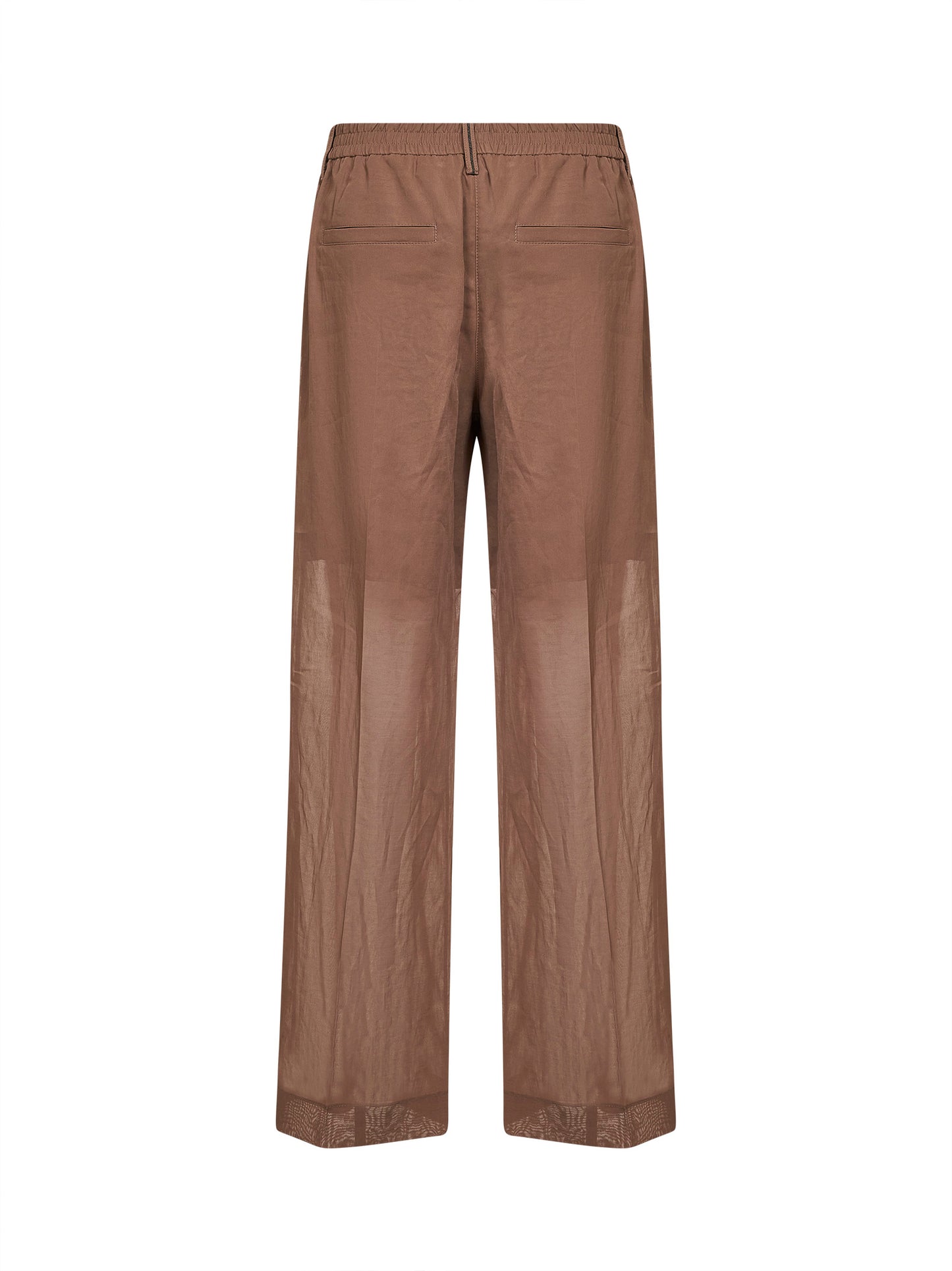 Sand organza Sartorial Track trousers with monili