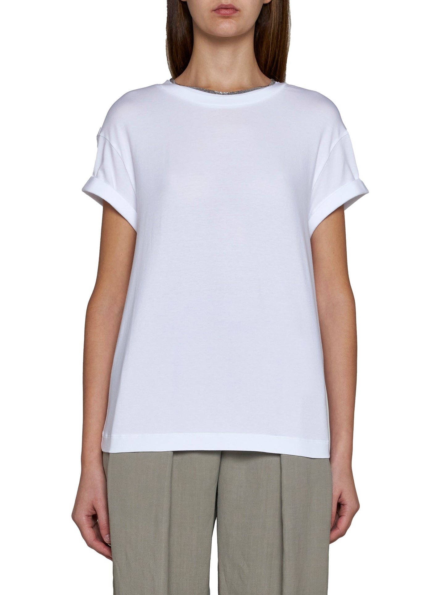 T-shirt in cotton-blend jersey with decorative details