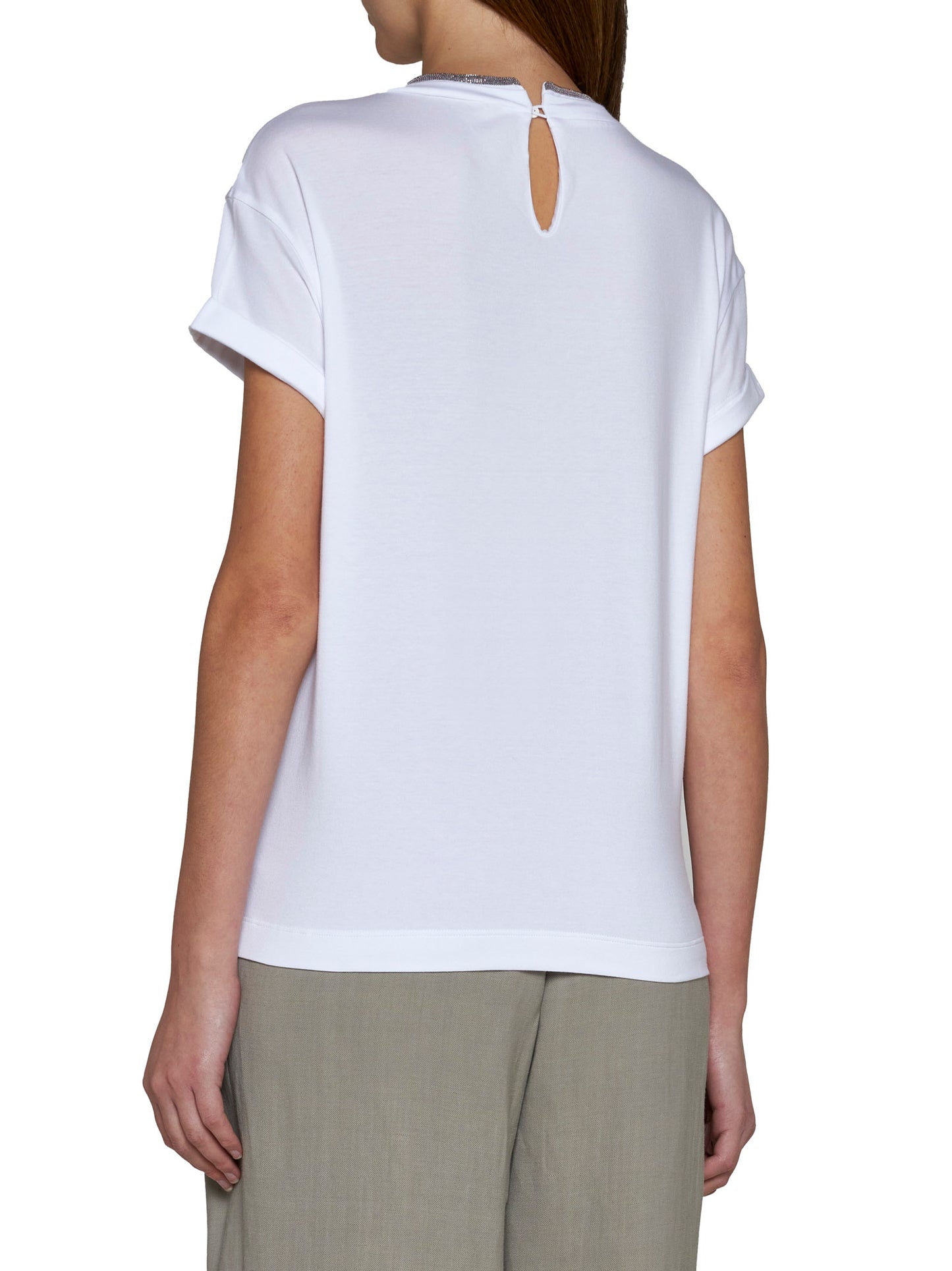 T-shirt in cotton-blend jersey with decorative details