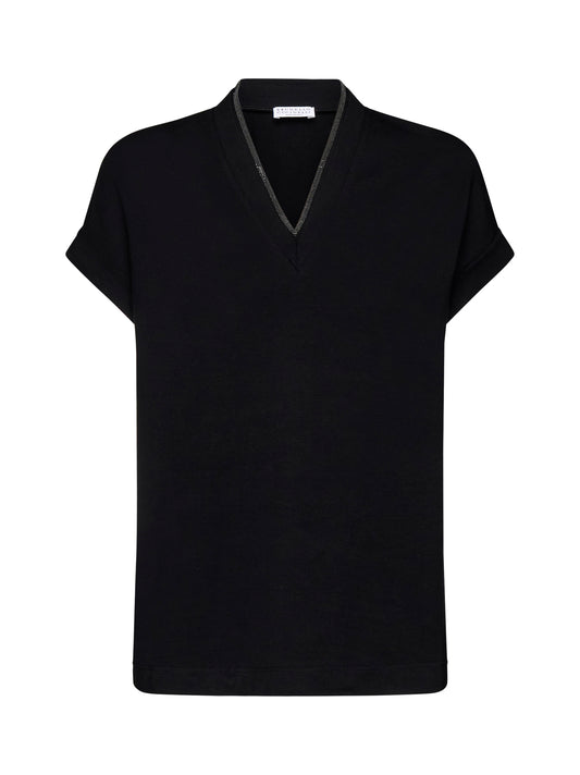 T-Shirt With Precious Neckline