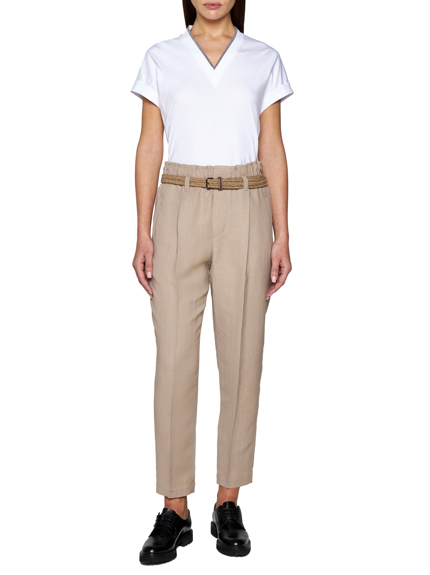 T-shirt con scollo gioiello