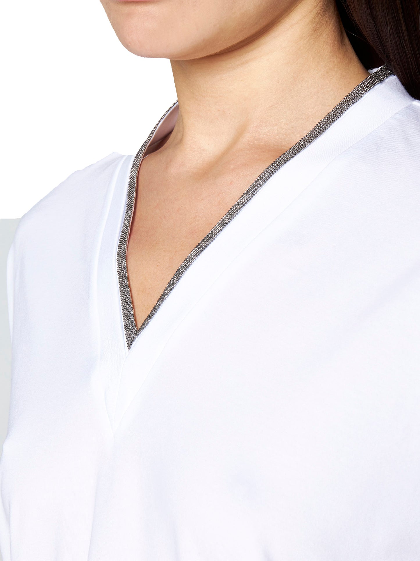 T-shirt con scollo gioiello
