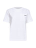 T-shirt in jersey di cotone bianco con Shiny Tab