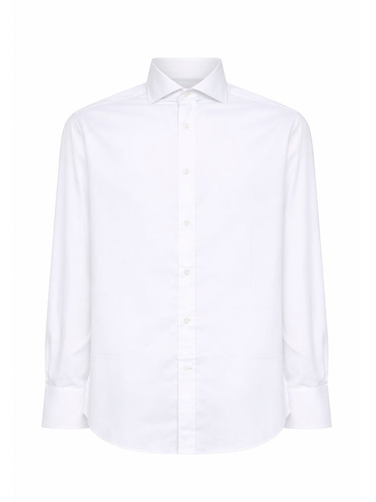 White cotton basic fit shirt