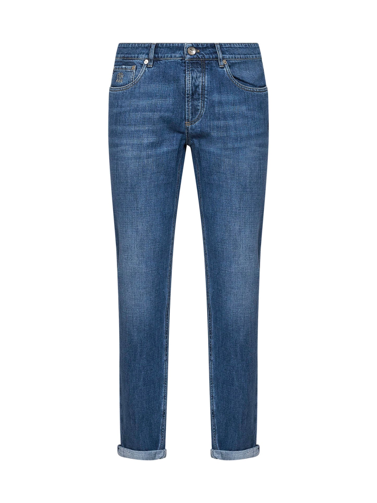 Blue lightweight denim traditional fit jeans
