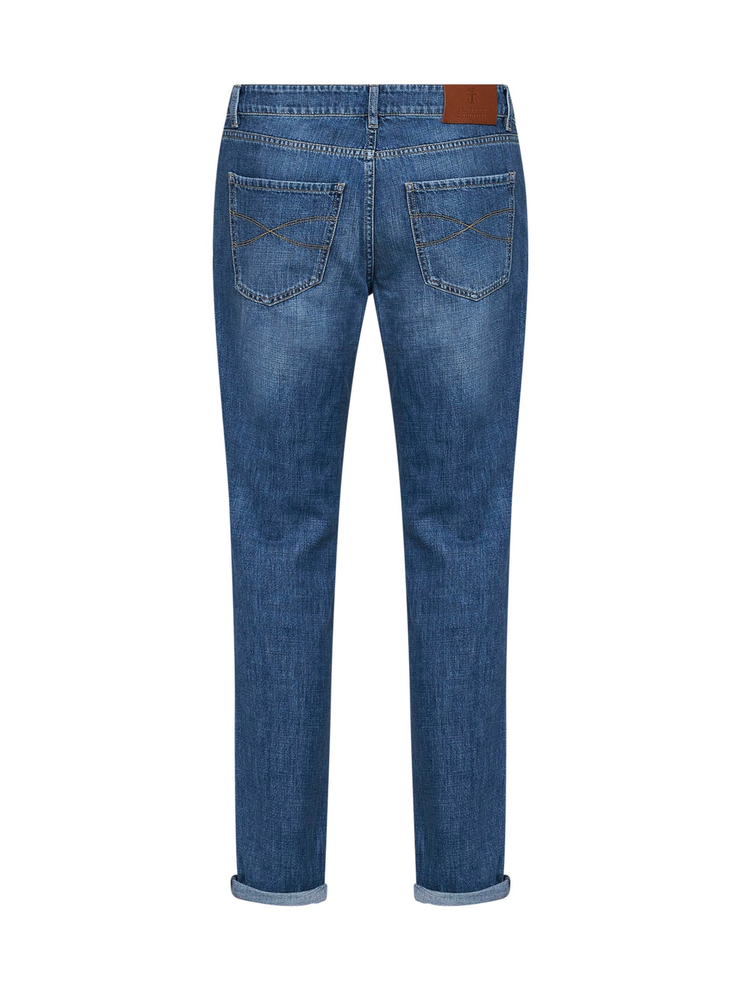 Blue lightweight denim traditional fit jeans