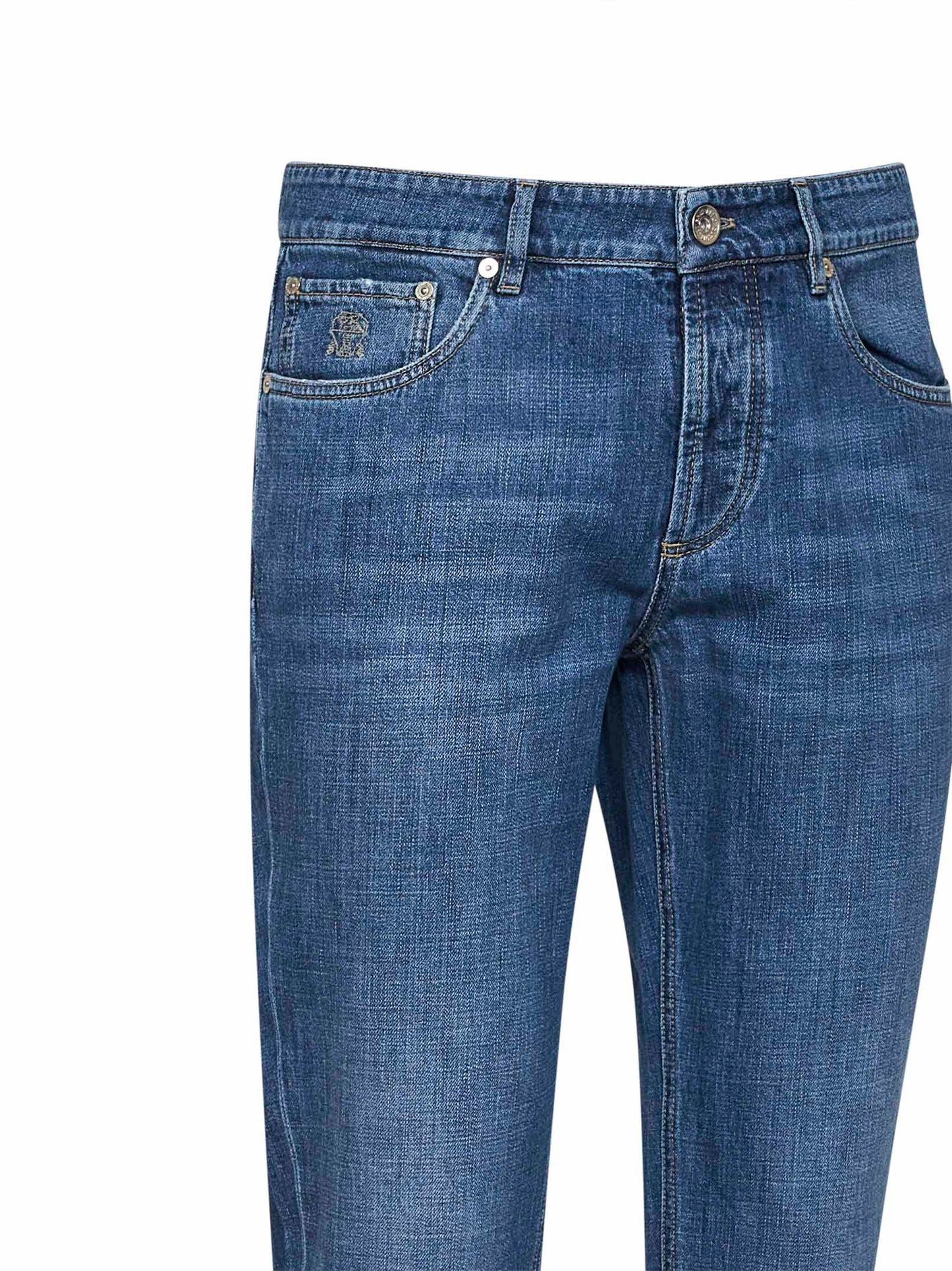Blue lightweight denim traditional fit jeans