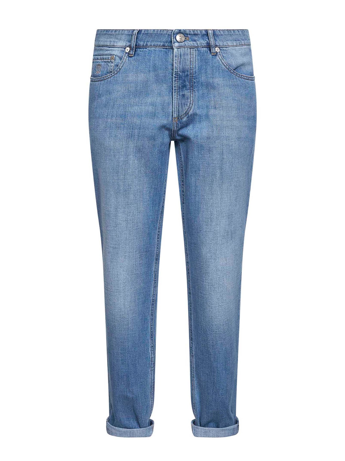 Light blue denim traditional fit jeans
