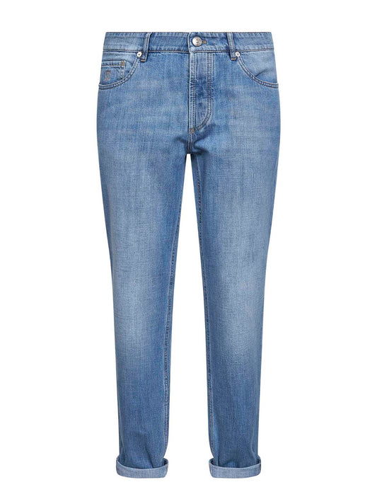 Jeans traditional fit in denim azzurro