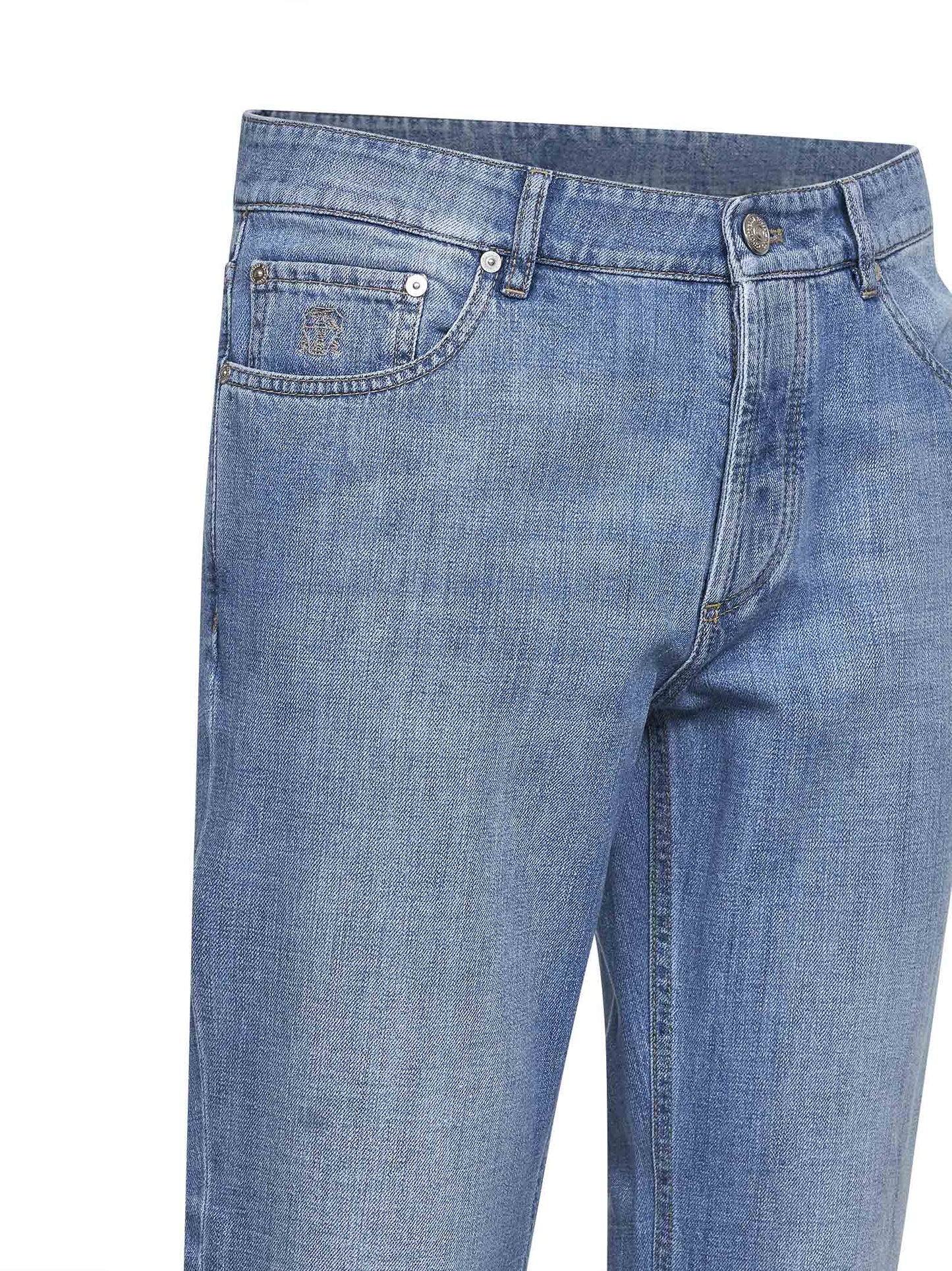 Light blue denim traditional fit jeans