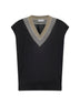 Gilet in maglia leggera nera con Sparkling Neckline