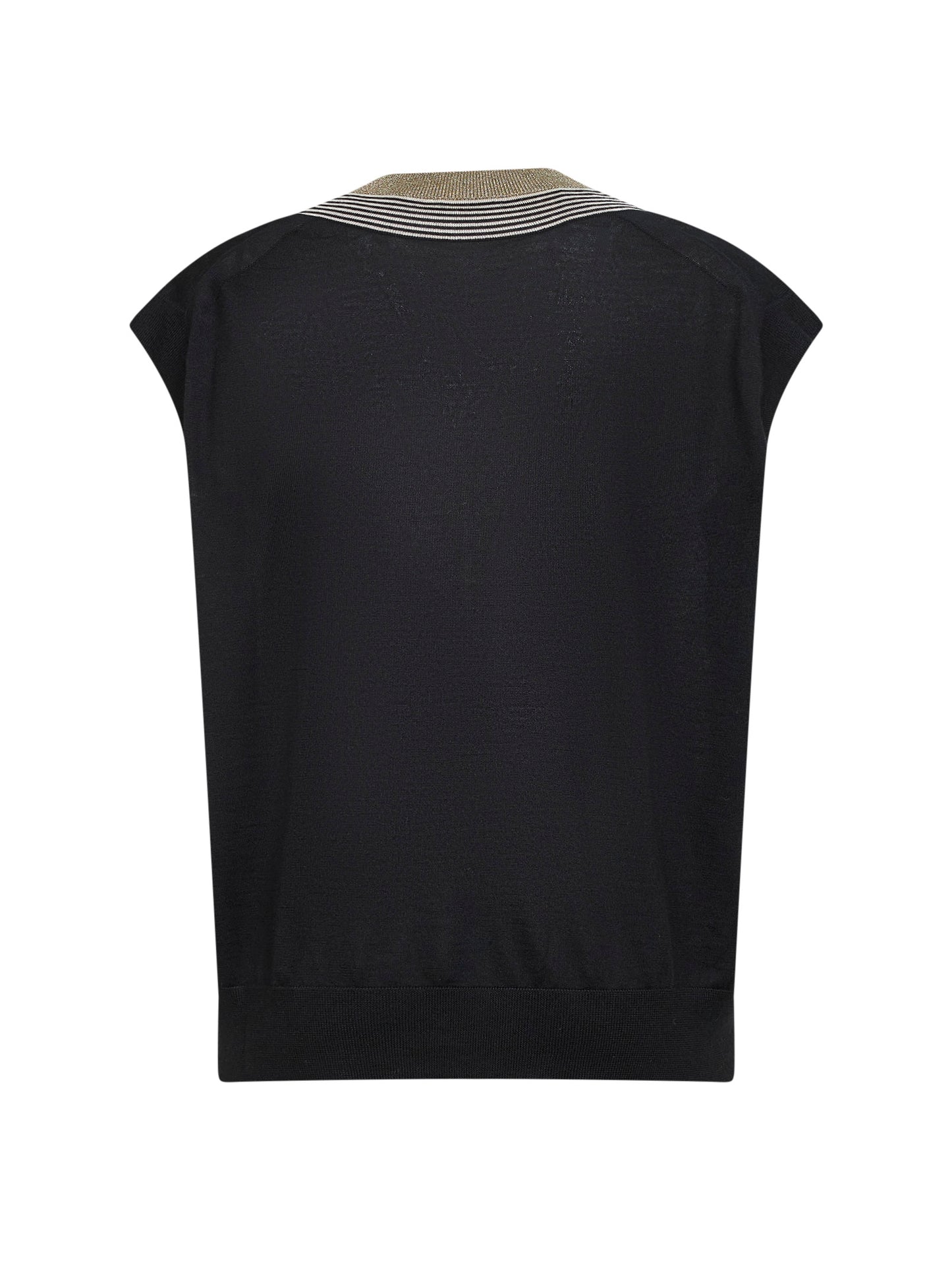 Gilet in maglia leggera nera con Sparkling Neckline