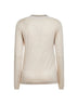 Maglia leggera in cashmere e seta beige con Sparkling Neckline