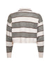 Polo Crop in maglia Sparkling Stripes salvia