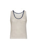 Oatmeal cotton net knit top