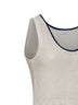 Oatmeal cotton net knit top
