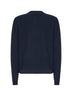 Blue ribbed cotton knit cardigan with Shiny Pockets Details