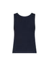 Top in maglia di cotone a coste blu