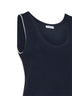 Top in maglia di cotone a coste blu