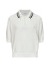 Polo in maglia di cotone a costa Inglese bianca