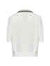 Polo in maglia di cotone a costa Inglese bianca
