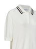 Polo in maglia di cotone a costa Inglese bianca