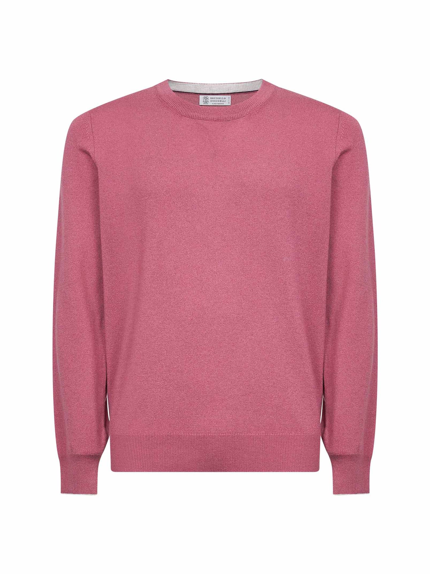 Maglia girocollo in cashmere corallo