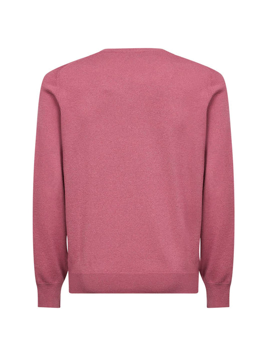 Maglia girocollo in cashmere corallo