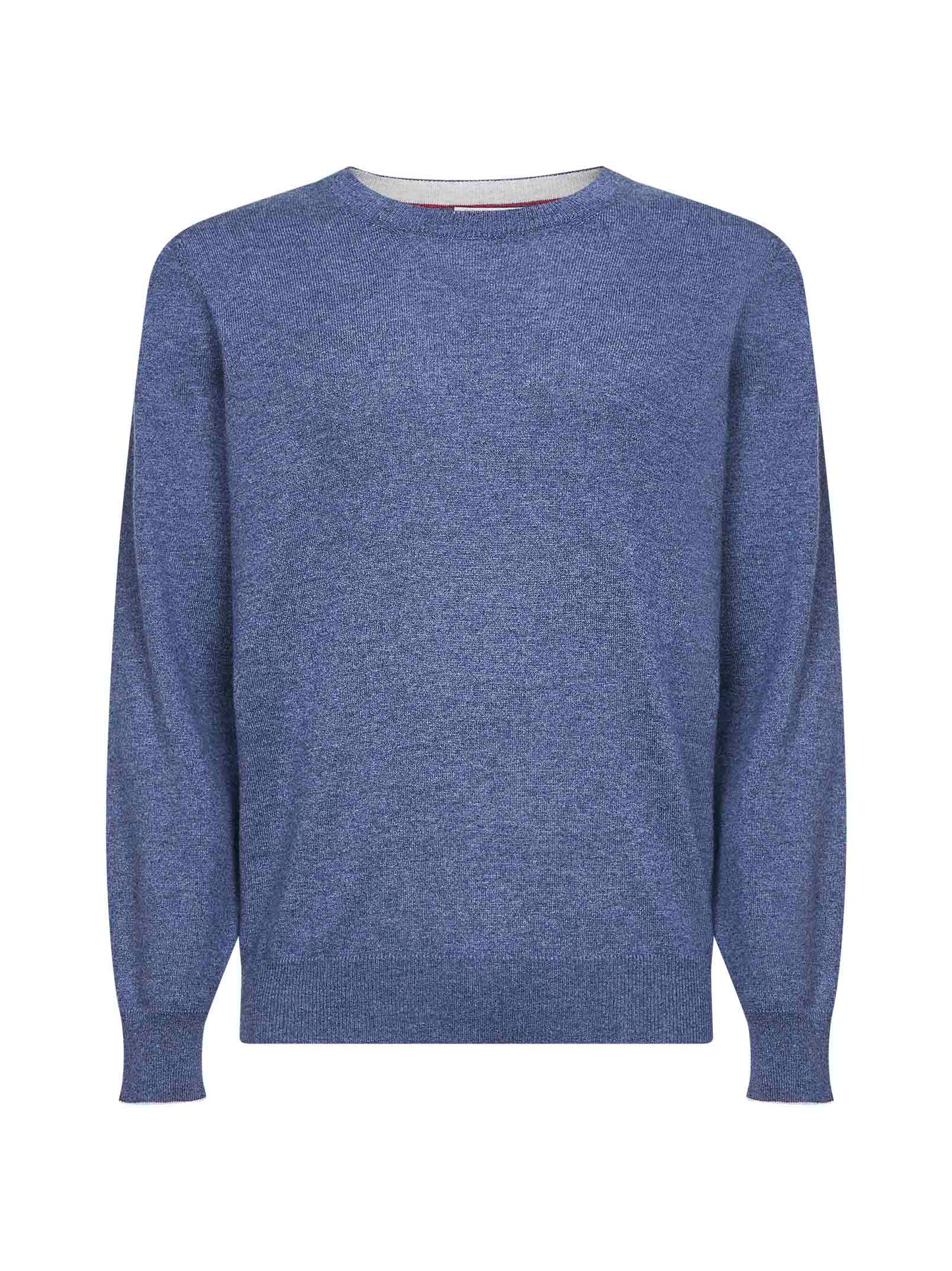 Denim cashmere crewneck sweater