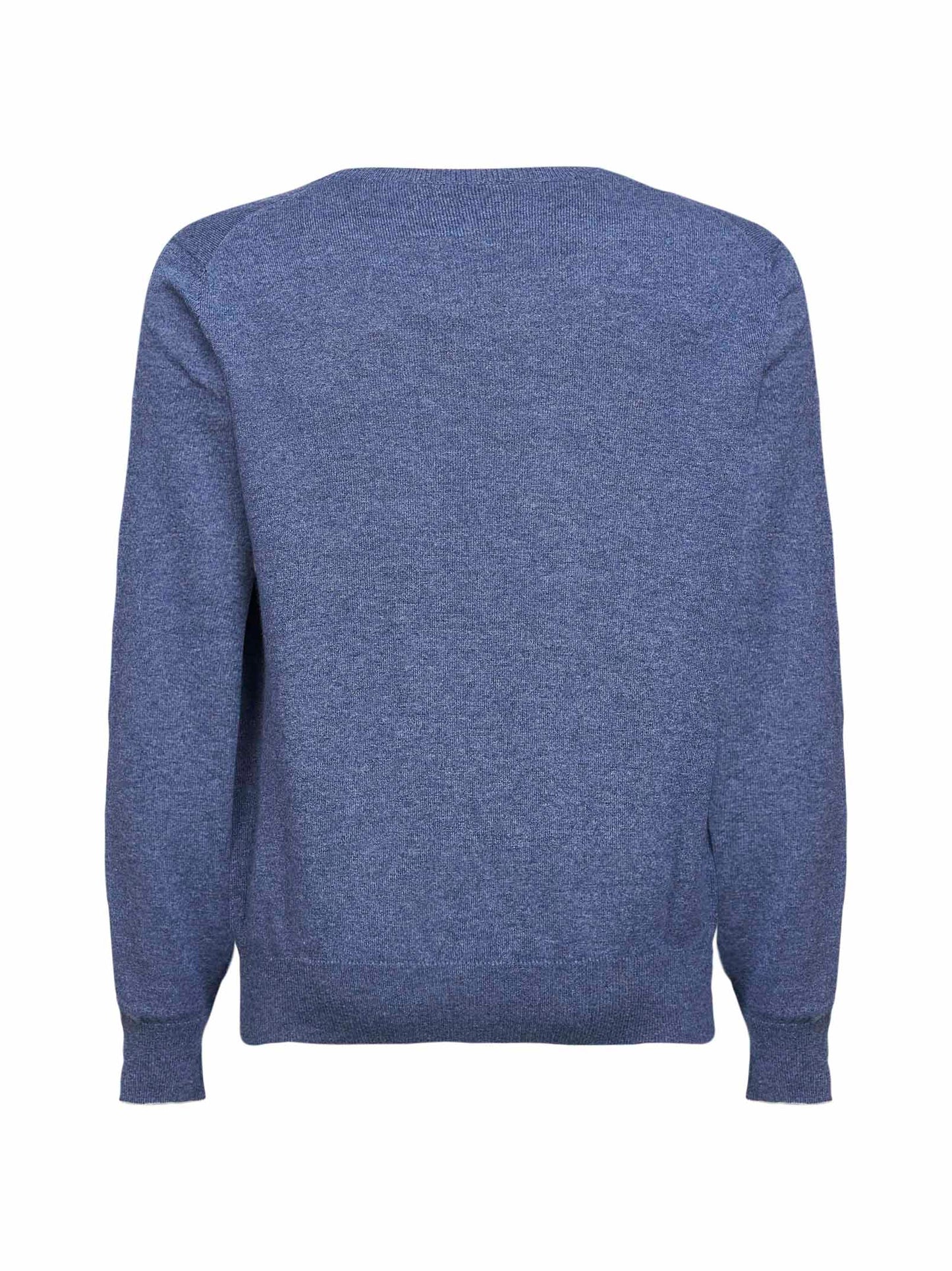 Denim cashmere crewneck sweater