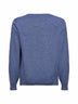 Denim cashmere crewneck sweater