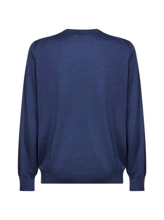 Maglia leggera in cashmere e seta blu