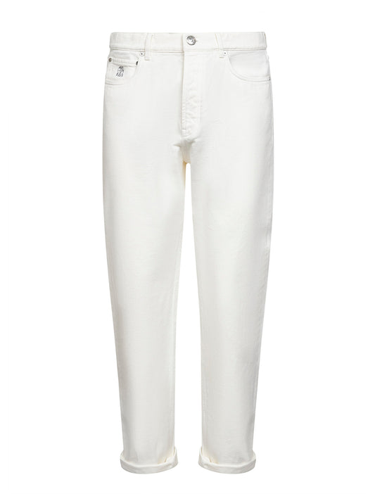 Jeans iconic fit in denim tinto capo bianco