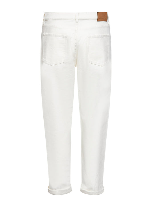 Jeans iconic fit in denim tinto capo bianco