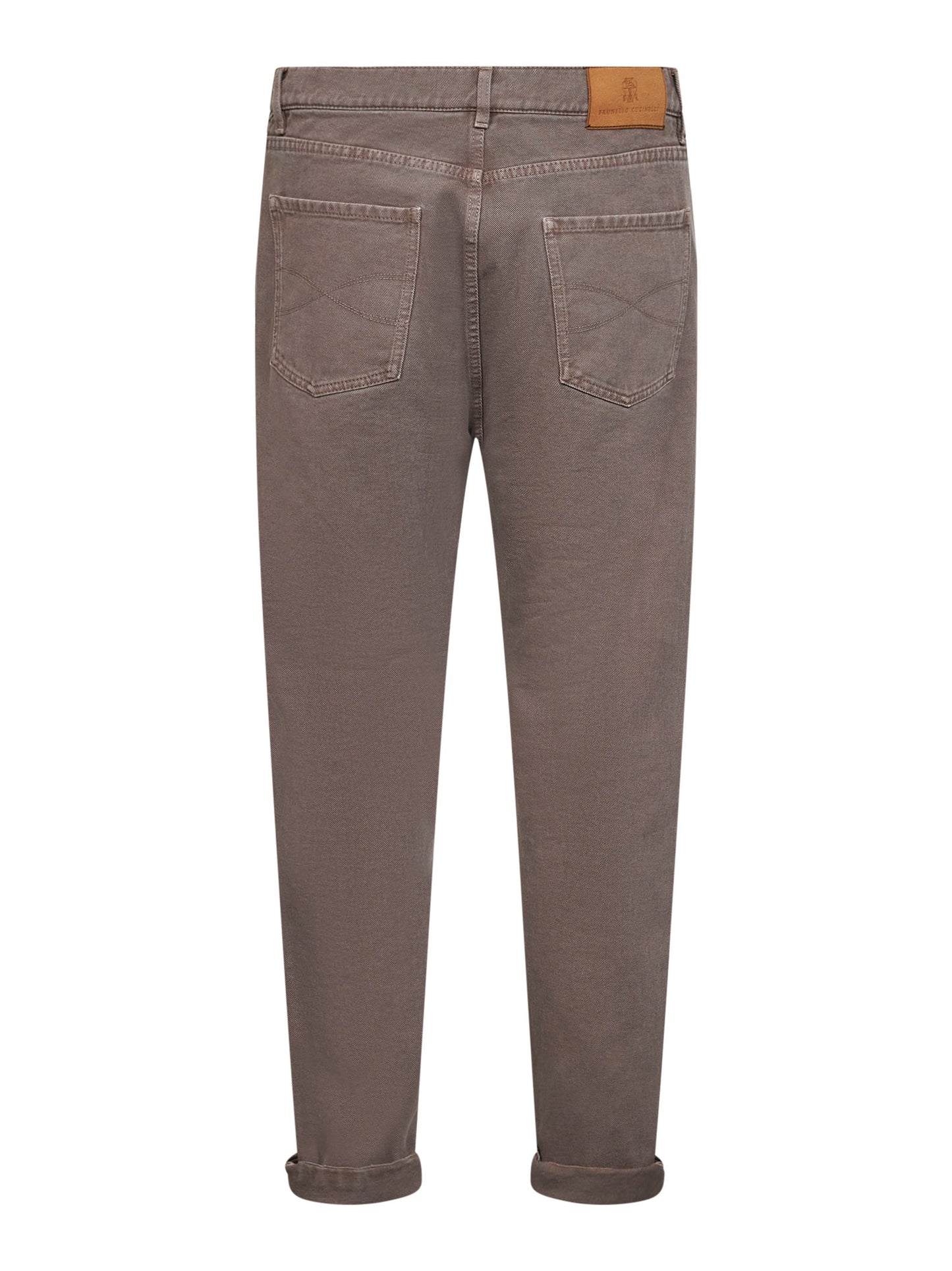 Hazelnut garment-dyed denim iconic fit jeans
