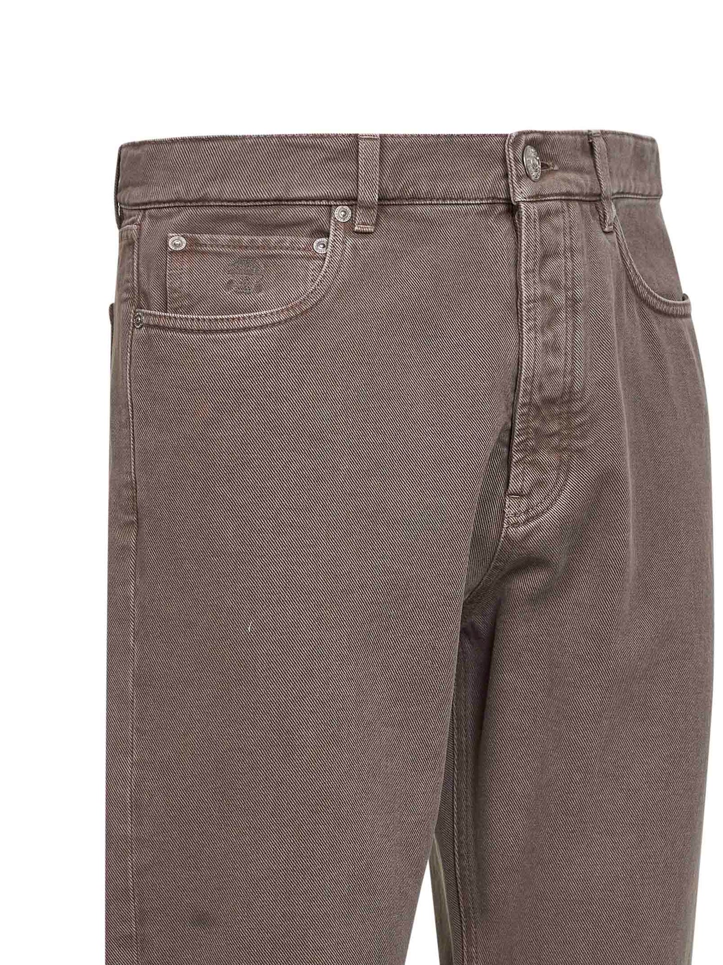 Hazelnut garment-dyed denim iconic fit jeans